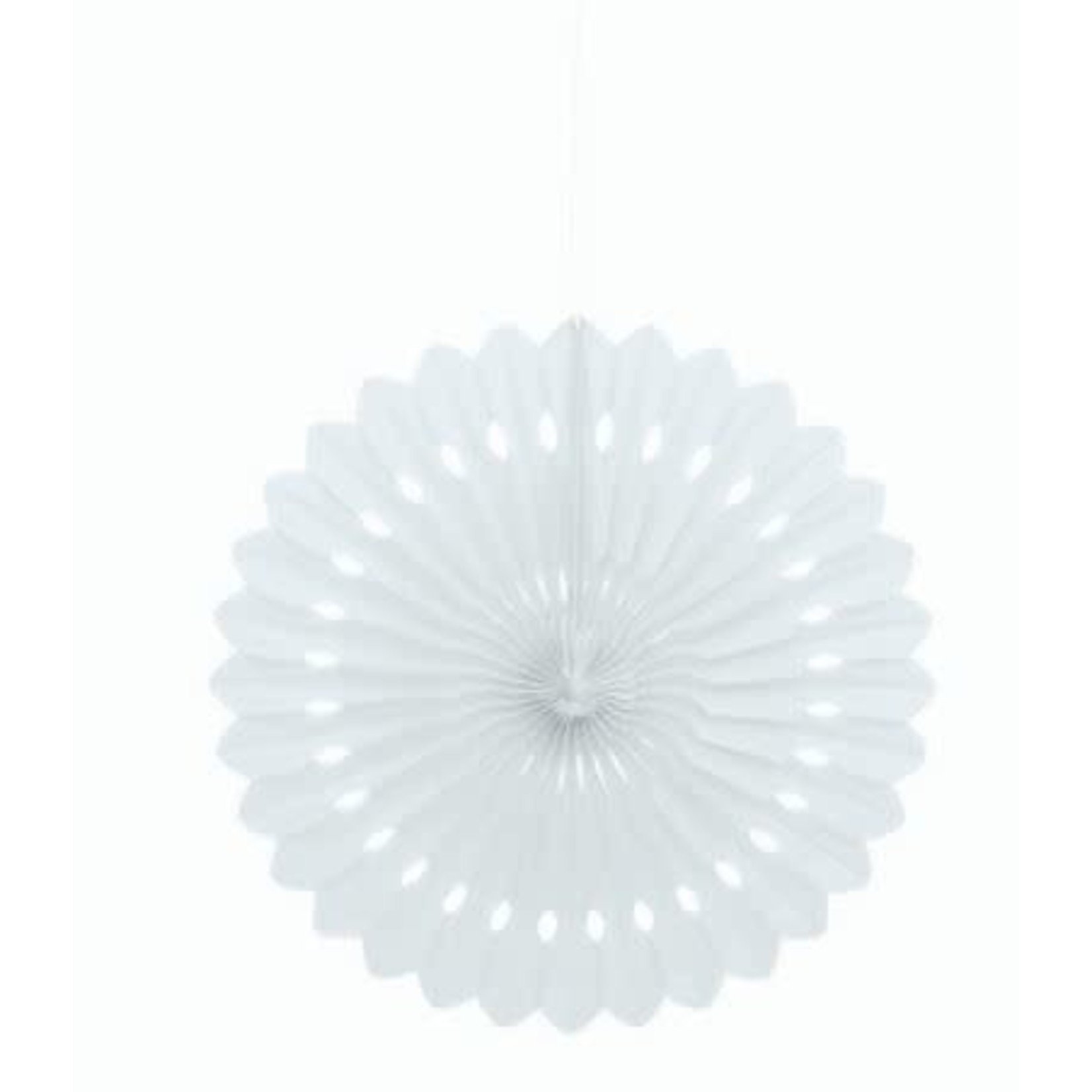 White Solid 16" Tissue Paper Fan