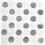 Silver Foil Dots Beverage Napkins  16ct - Foil Stamped