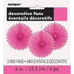 Hot Pink Decorative Fans 6in