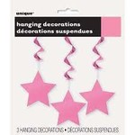 Hot Pink Star Hanging Decorations