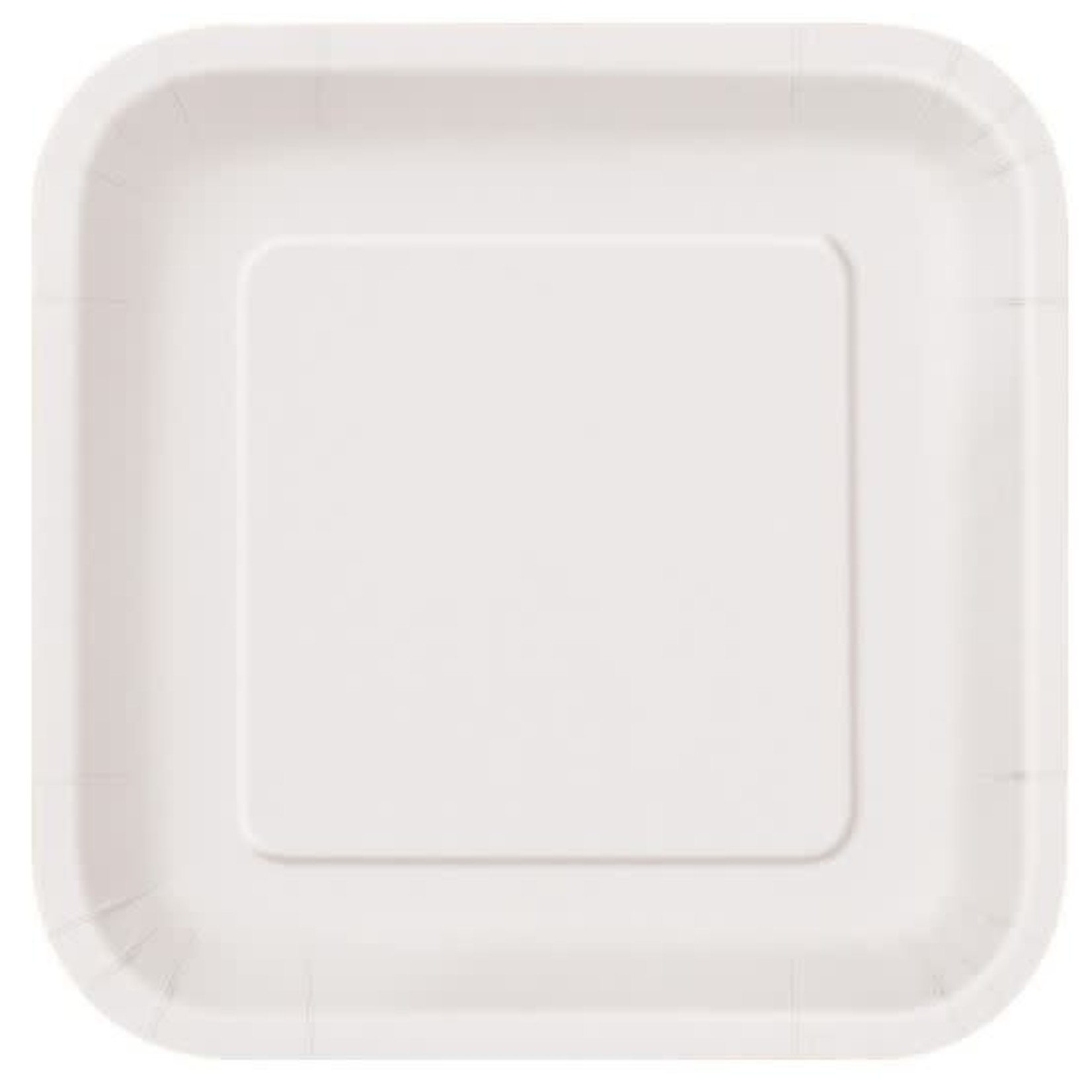 White Solid Square 9" Dinner Plates  14ct