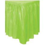 Lime Green Solid Plastic Table Skirt  29"x14ft