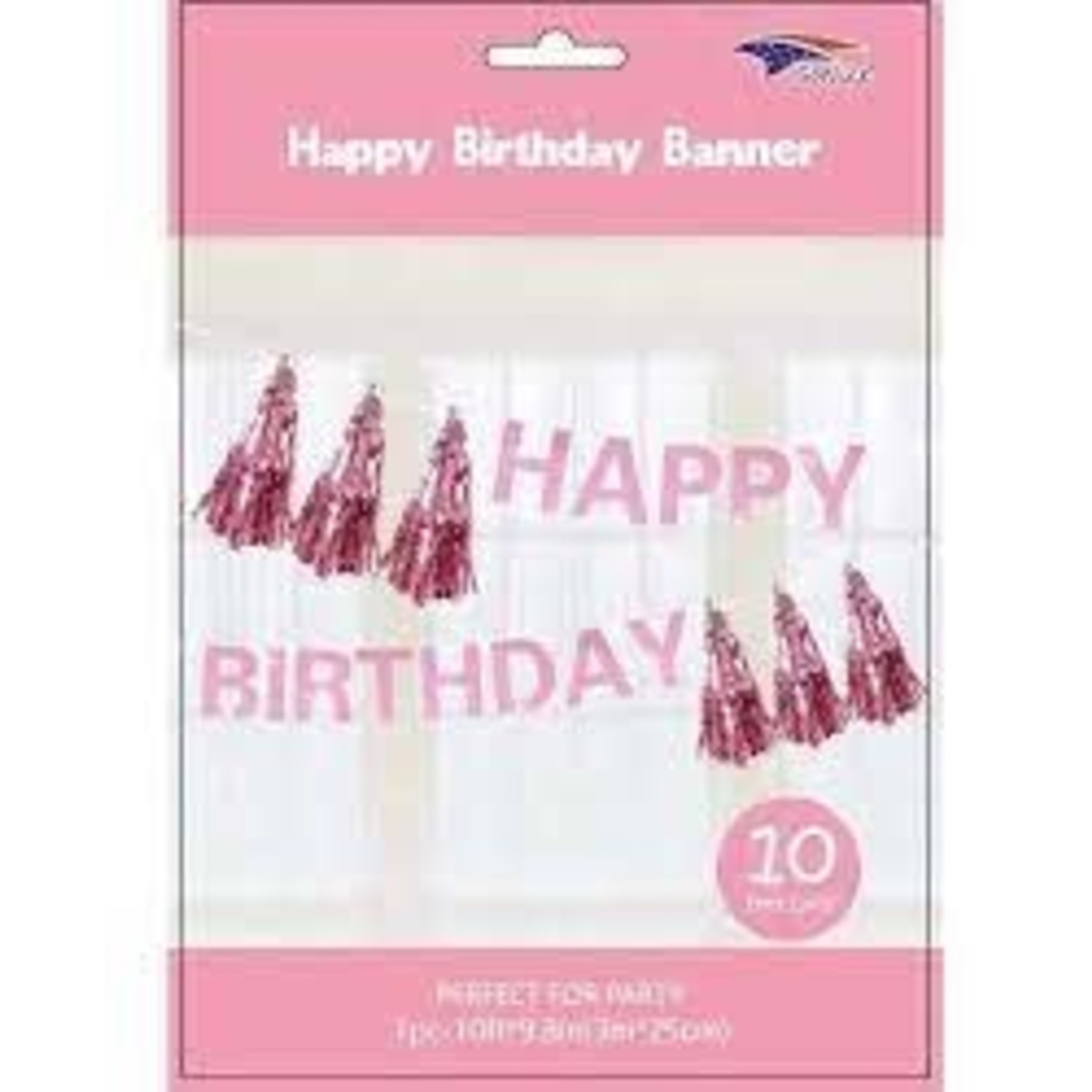Light Pink Happy Bday Banner