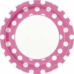 Hot Pink Polkadot Plates 8ct