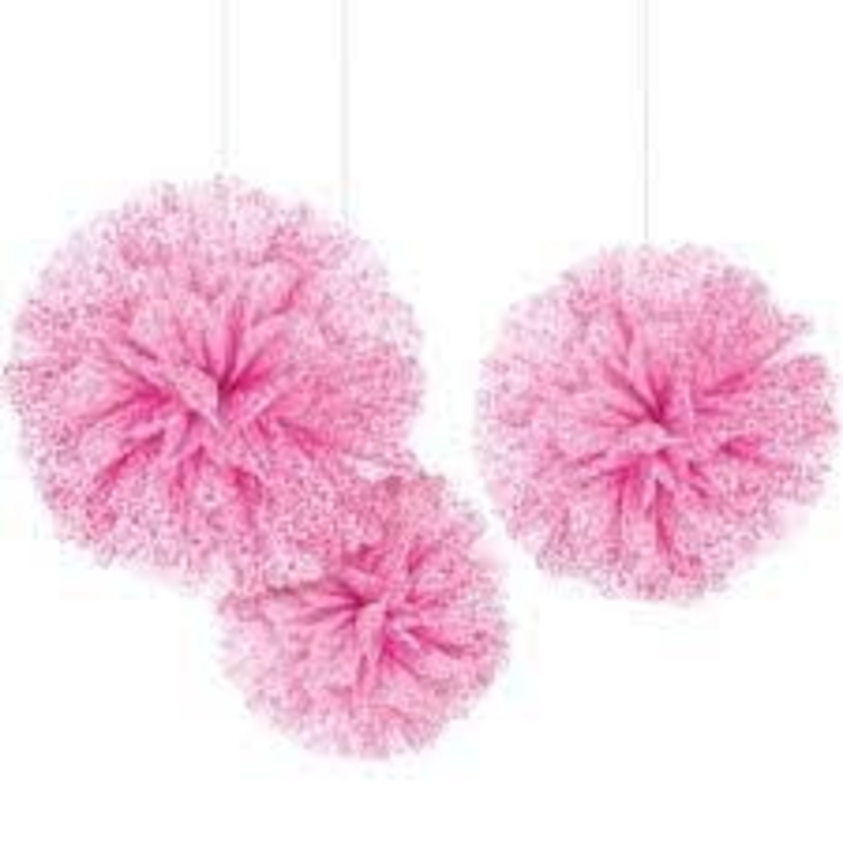 Pink Fluffy Decorations 3ct