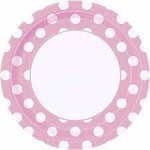 Pink Polkadot Plates 8ct