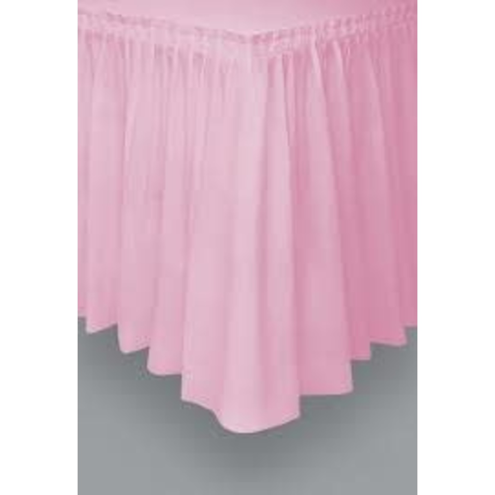 Light Pink Plastic Tableskirt