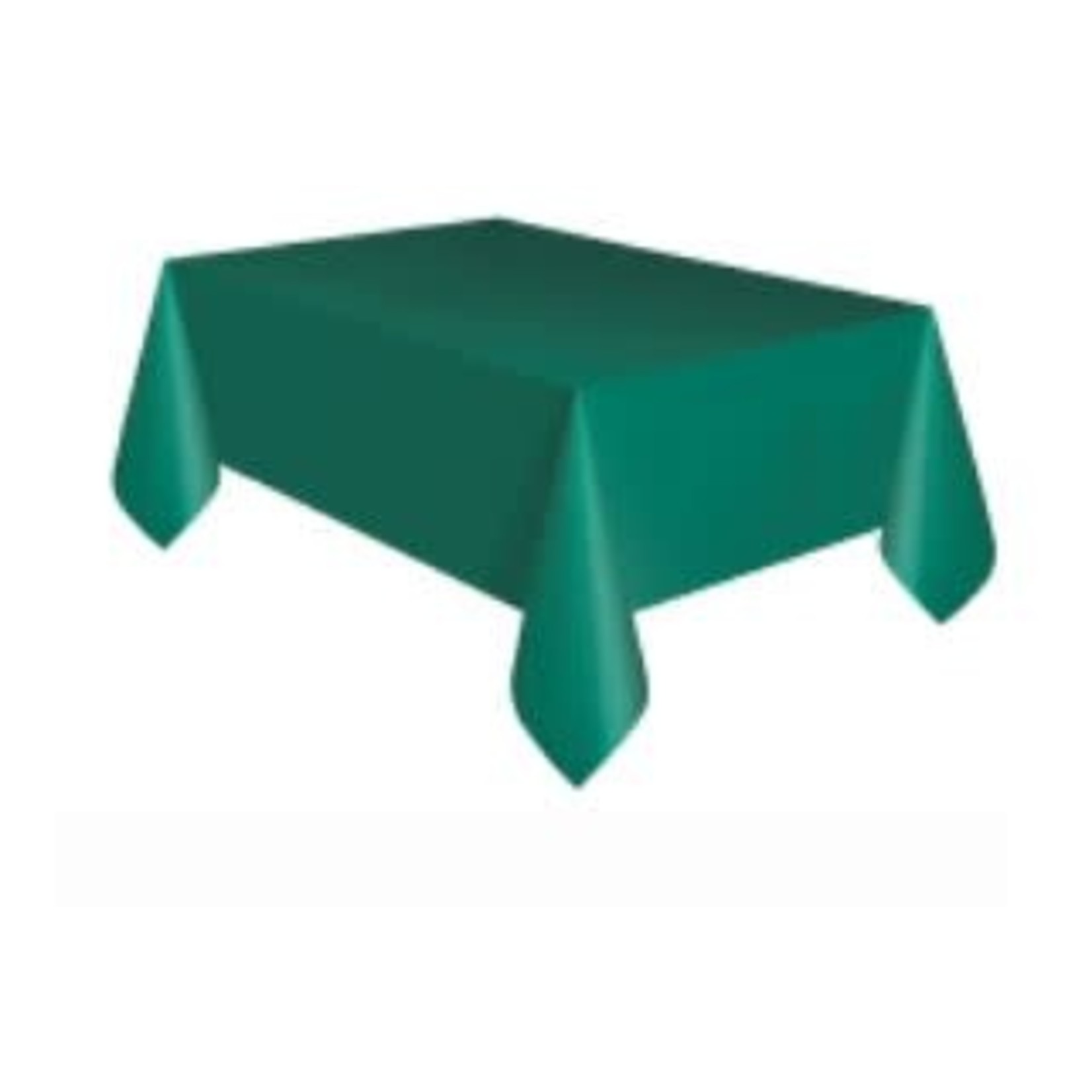 Forest Green Solid Rectangular Plastic Table Cover  54" x 108"