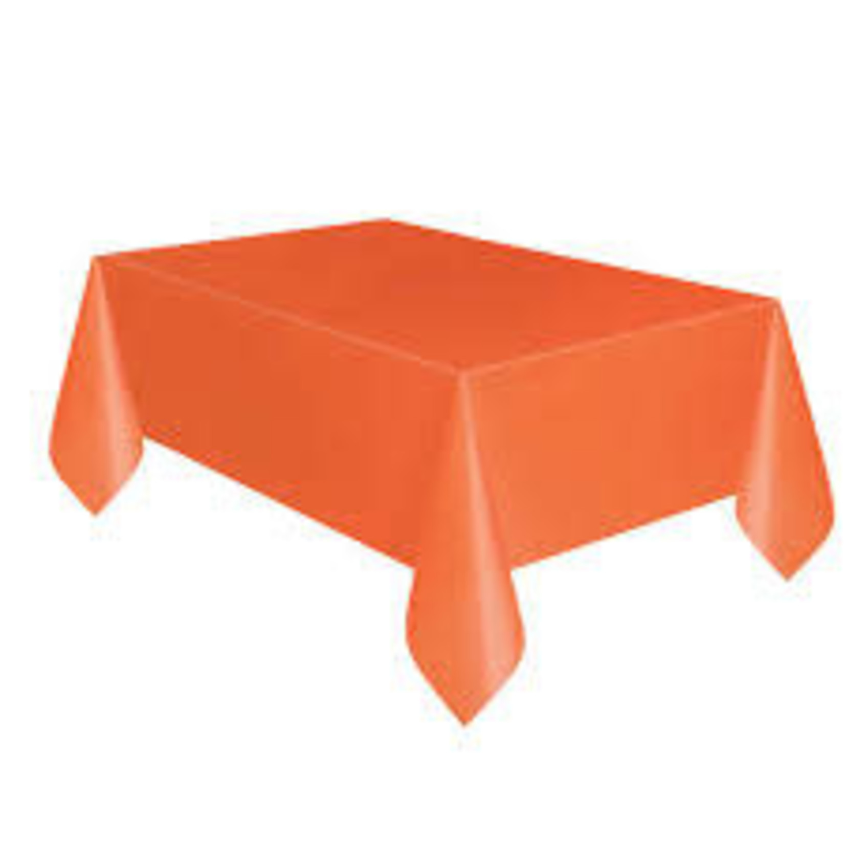 Pumpkin Orange Solid Rectangular Plastic Table Cover  54" x 108"