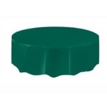 Forest Green Solid Round Plastic Table Cover  84"