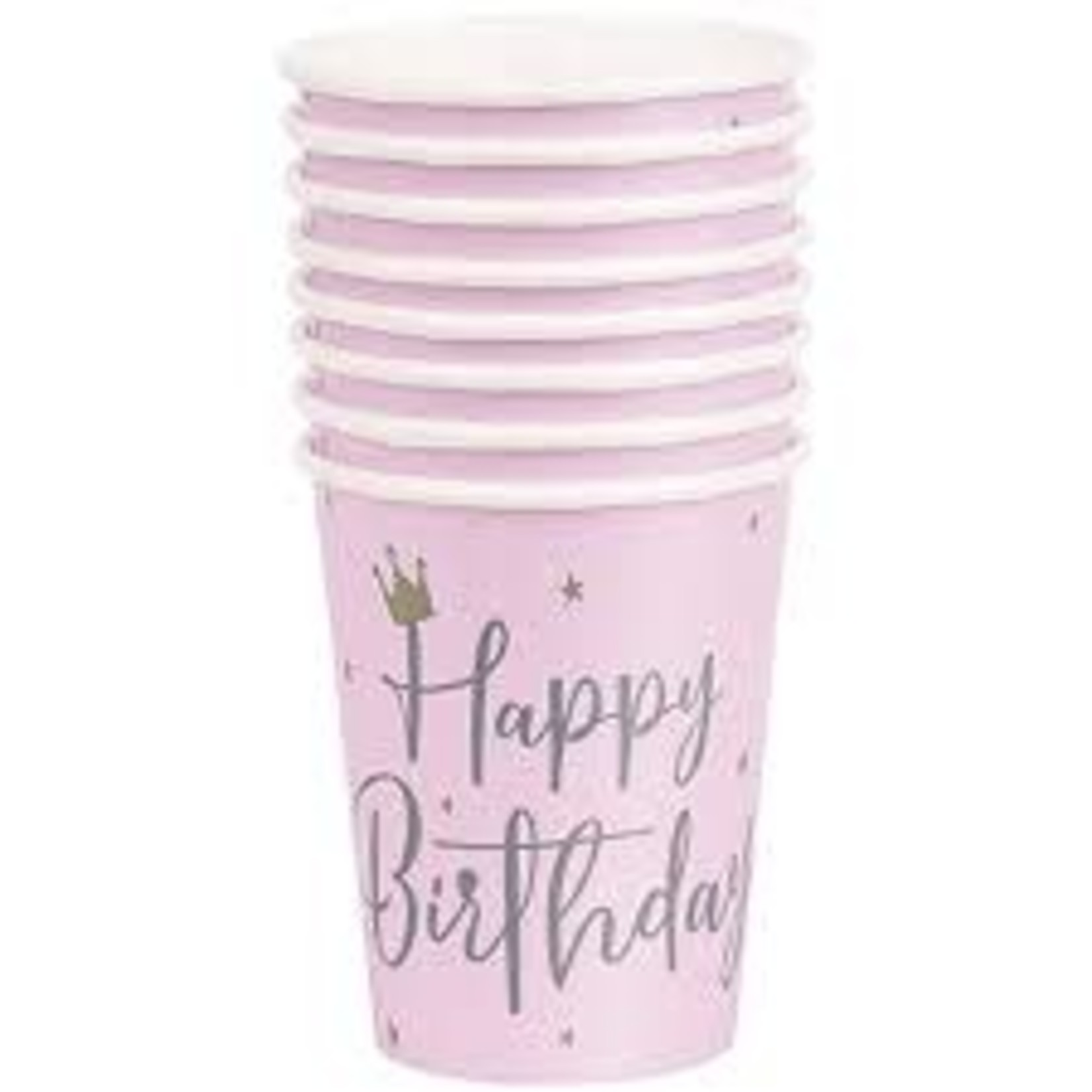 Light Pink Cups Happy Bday