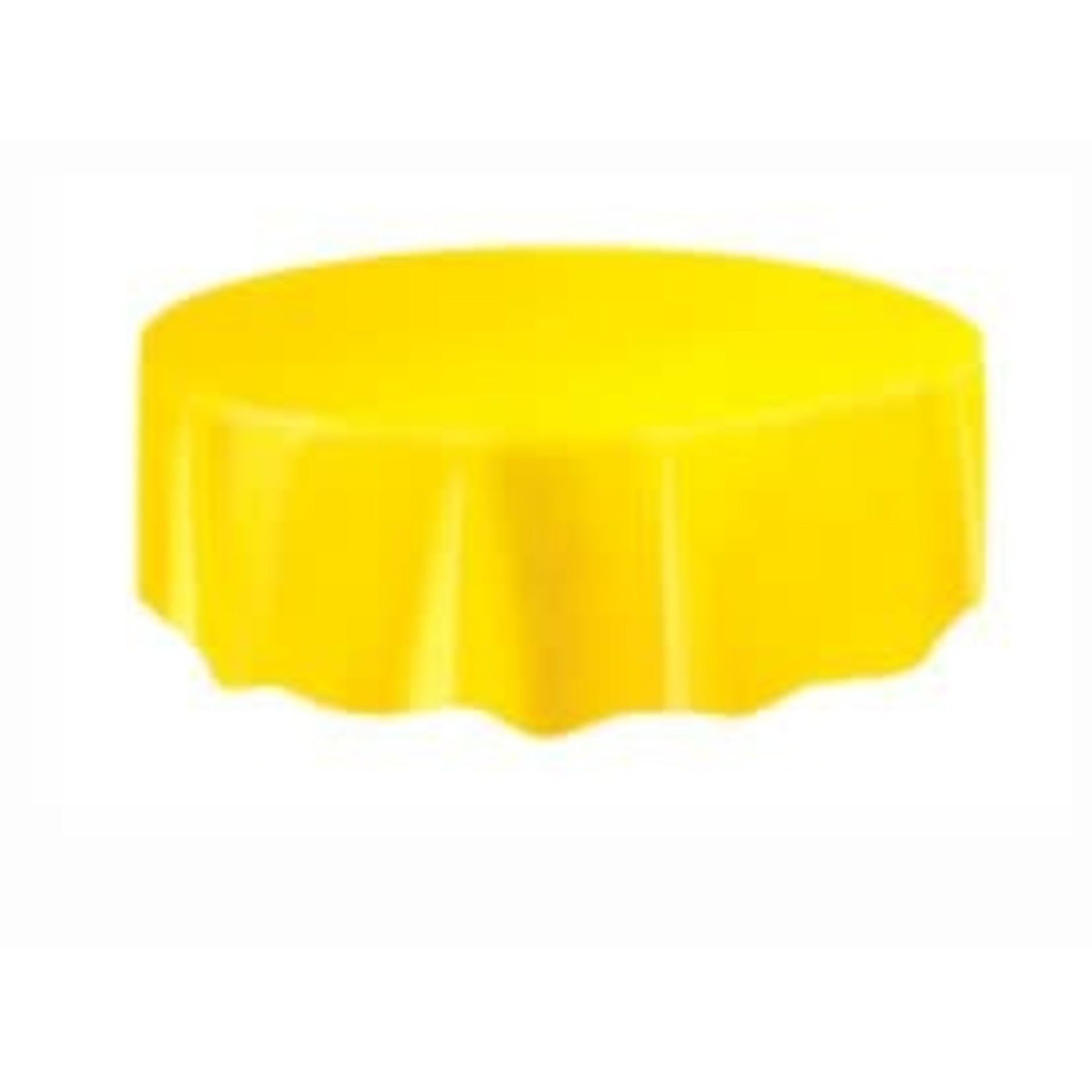 Sunflower Yellow Solid Round Plastic Table Cover  84"