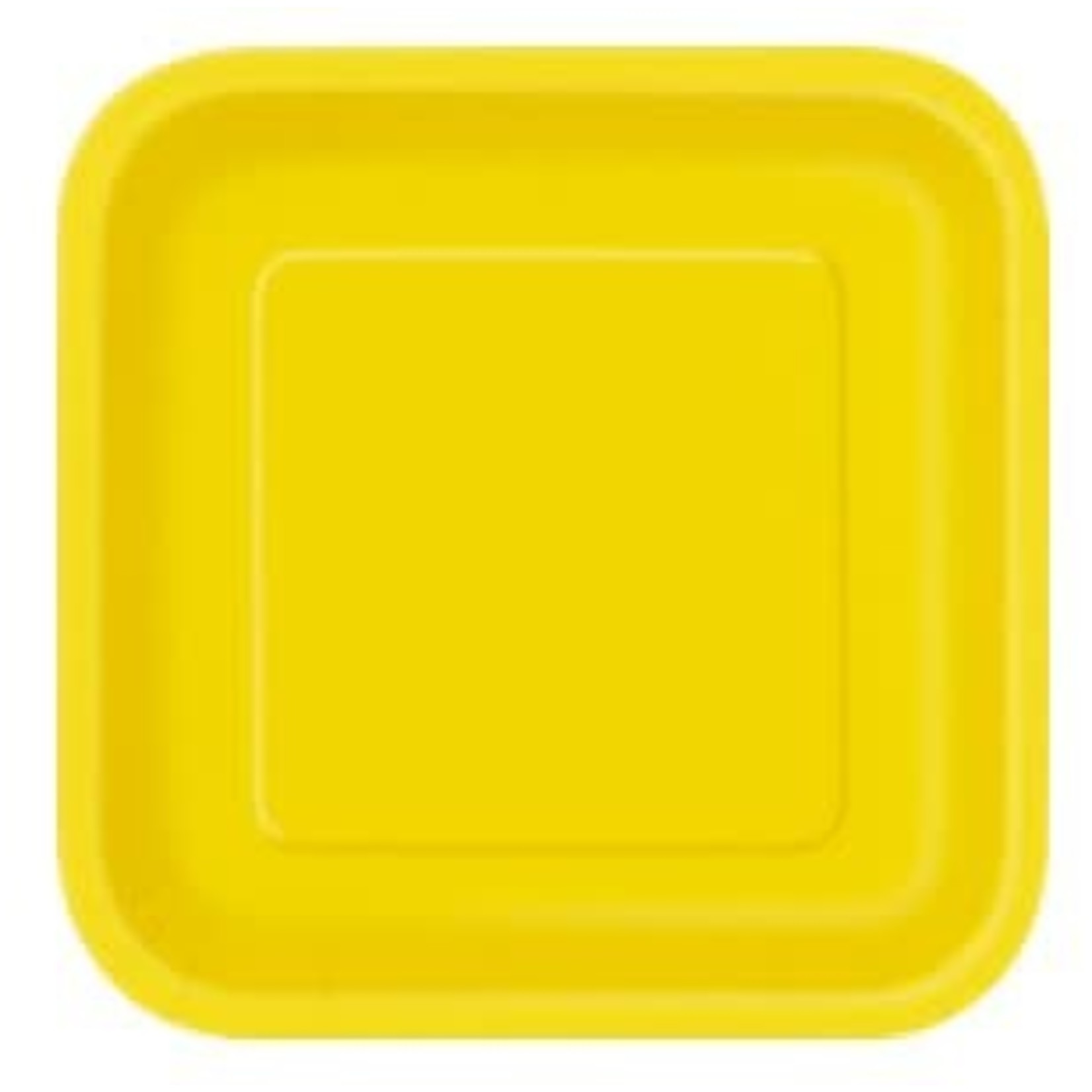 Sunflower Yellow Solid Square 9" Dinner Plates  14ct