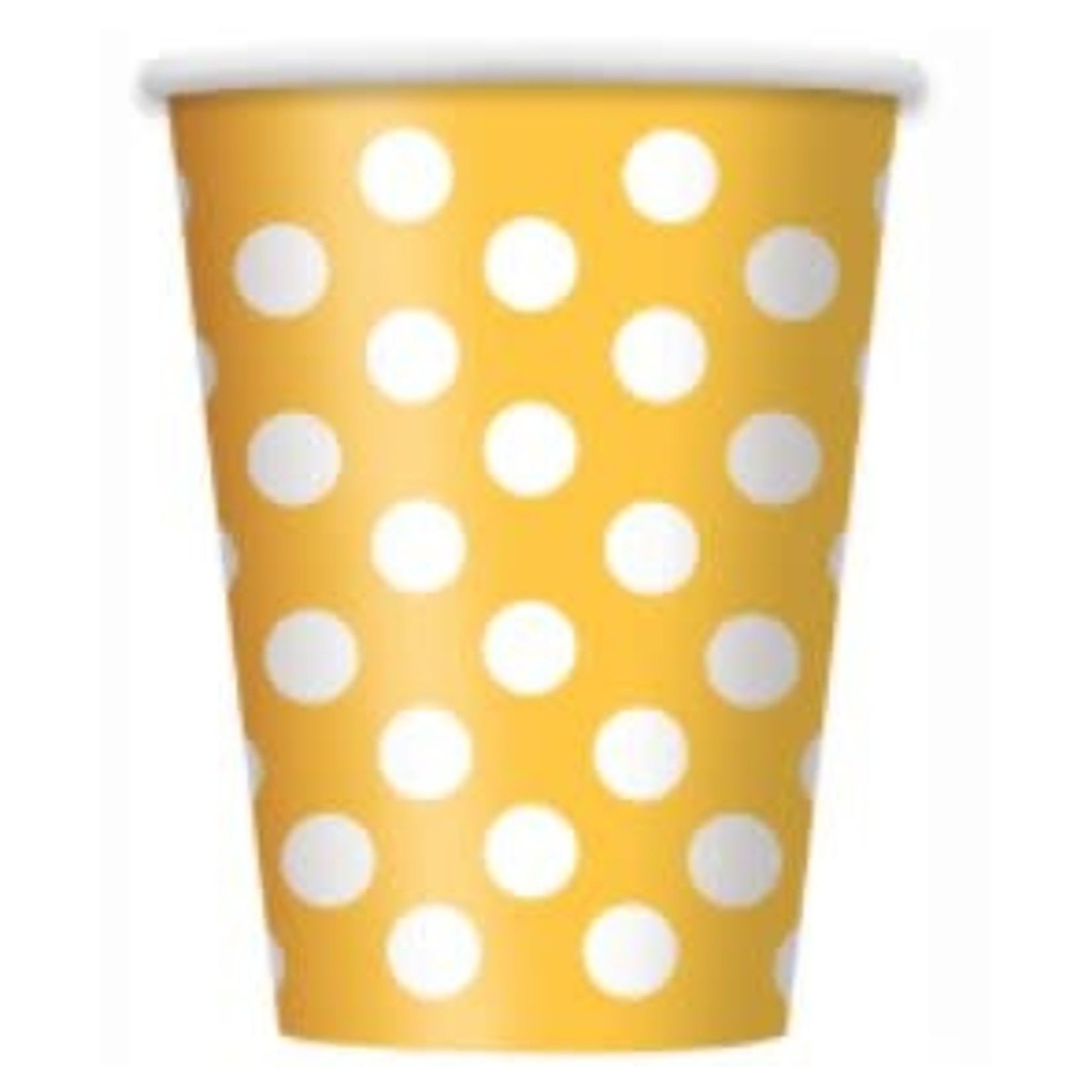 Sunflower Yellow Dots 12oz Paper Cups  6ct