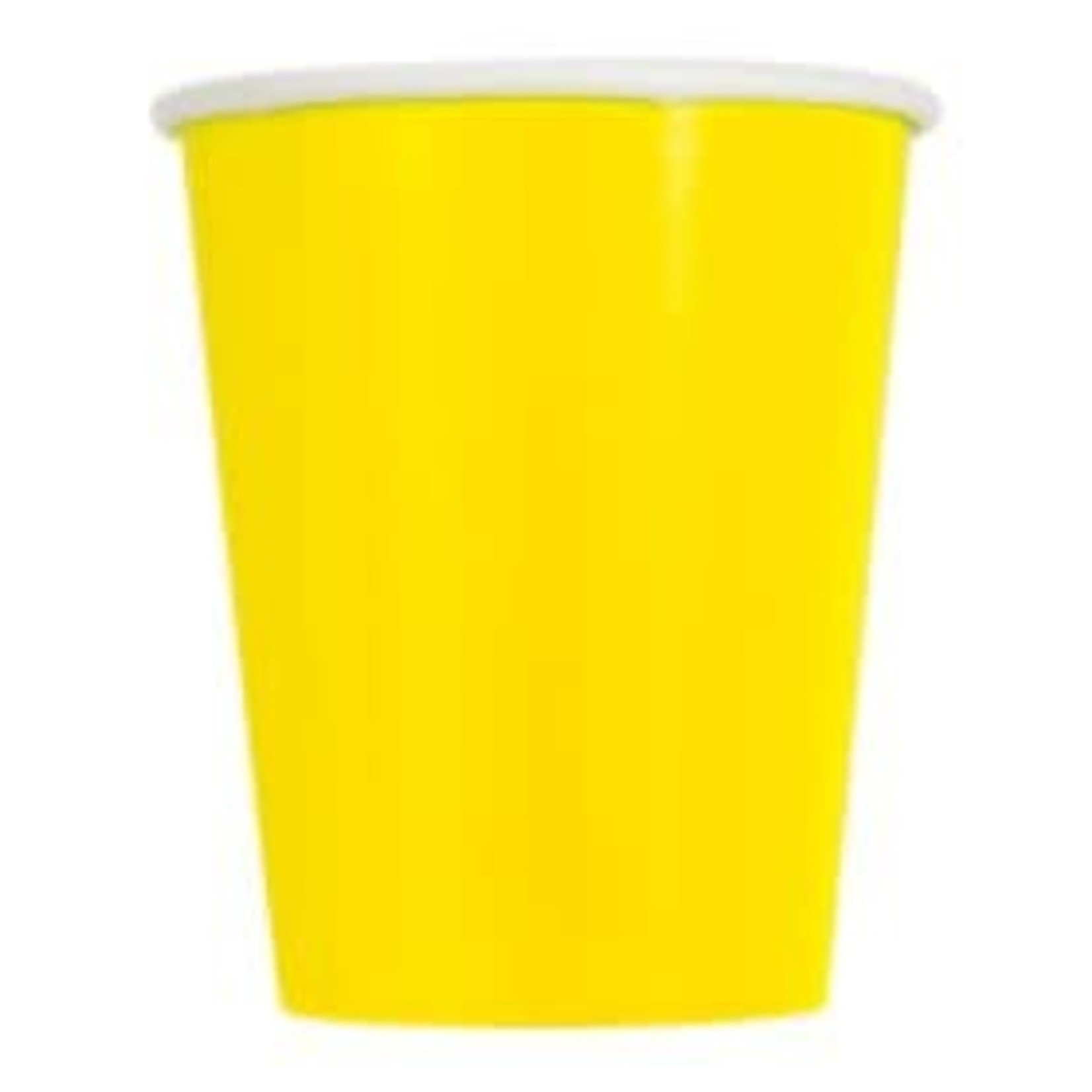Neon Yellow Solid 9oz Paper Cups  14ct