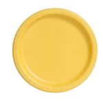 Sunflower Yellow Solid Round 7" Dessert Plates  8ct