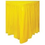 Sunflower Yellow Solid Plastic Table Skirt  29"x14ft