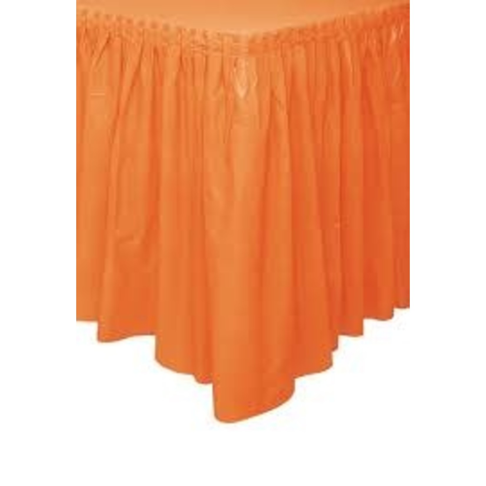 Orange Plastic Tableskirt