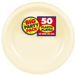 10" Round Plastic Plates, High Ct. - Vanilla Creme