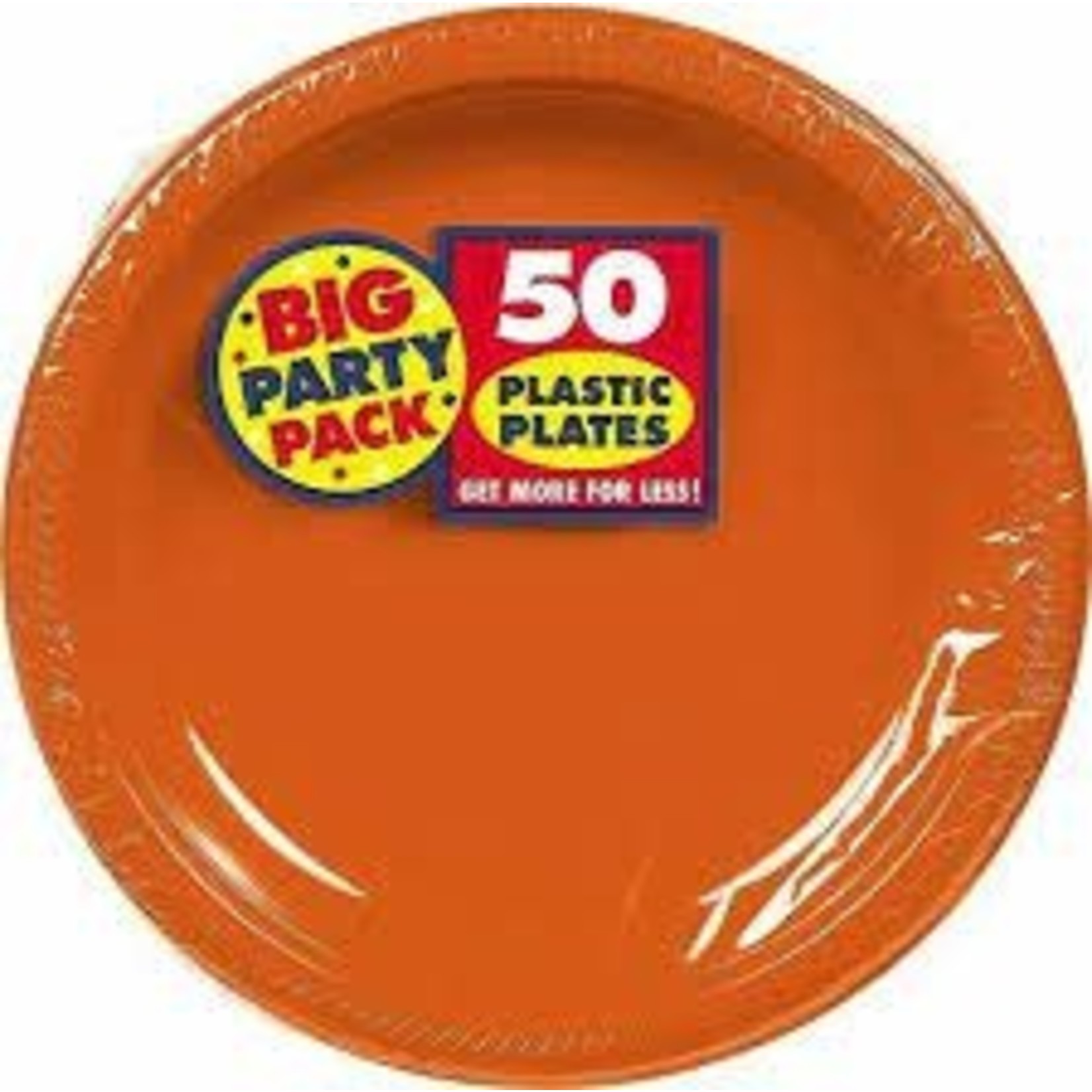Orange Plastic Plates 10" Round