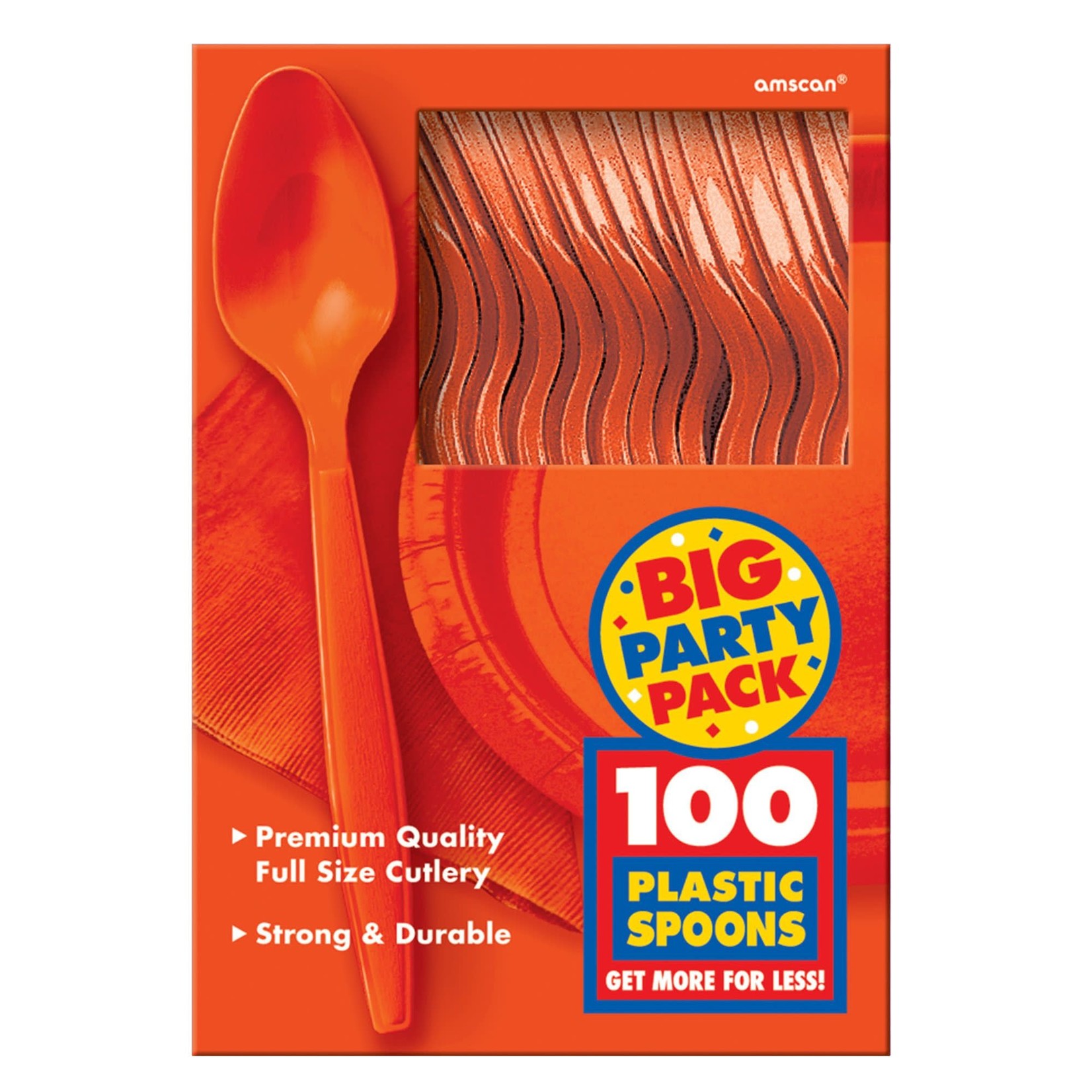 Big Party Pack Plastic Spoons - Orange Peel
