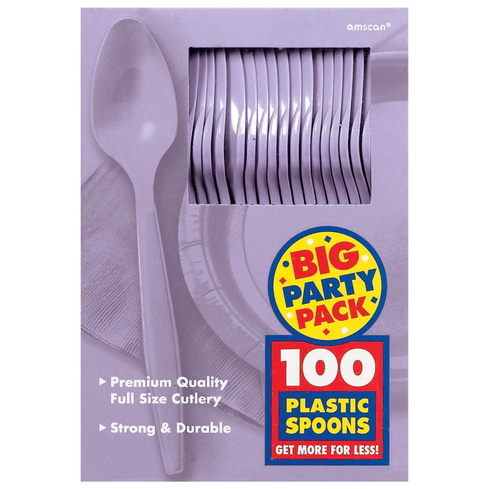 Big Party Pack Plastic Spoons - Lavender