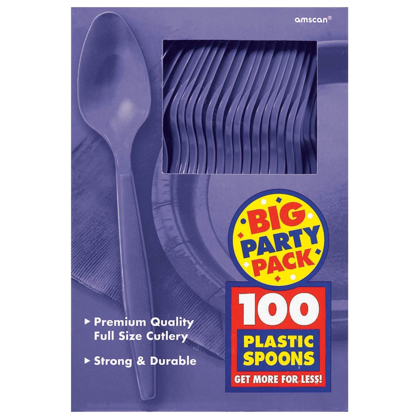 Big Party Pack Plastic Spoons - New Purple