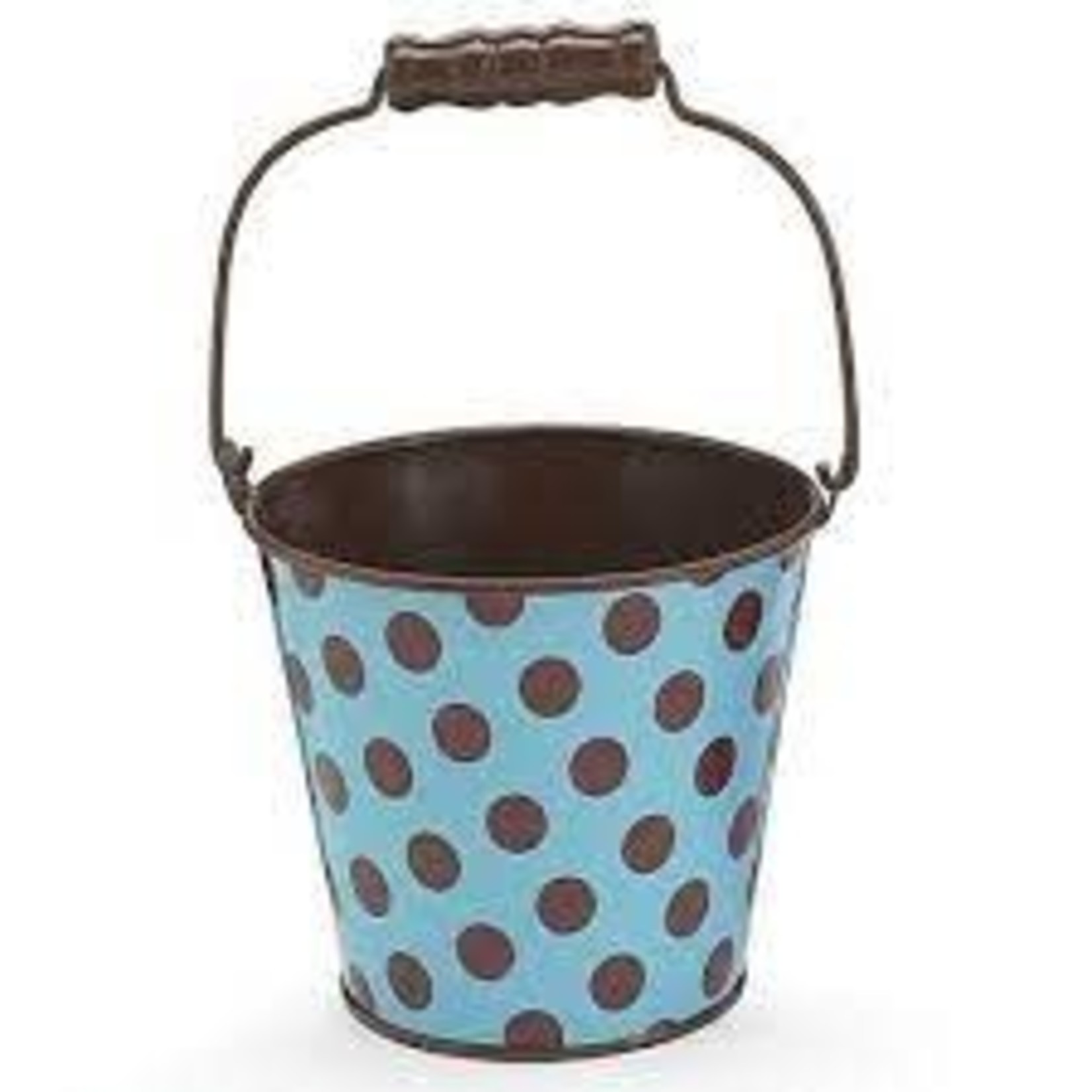 Light Blue Brown Dot Bucket