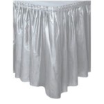 Silver Solid Plastic Table Skirt  29"x14ft