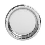 Silver Foil Round 7" Dessert Plates  8ct - Foil Board