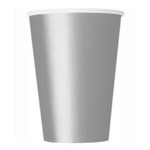 Silver Solid 9oz Paper Cups  14ct