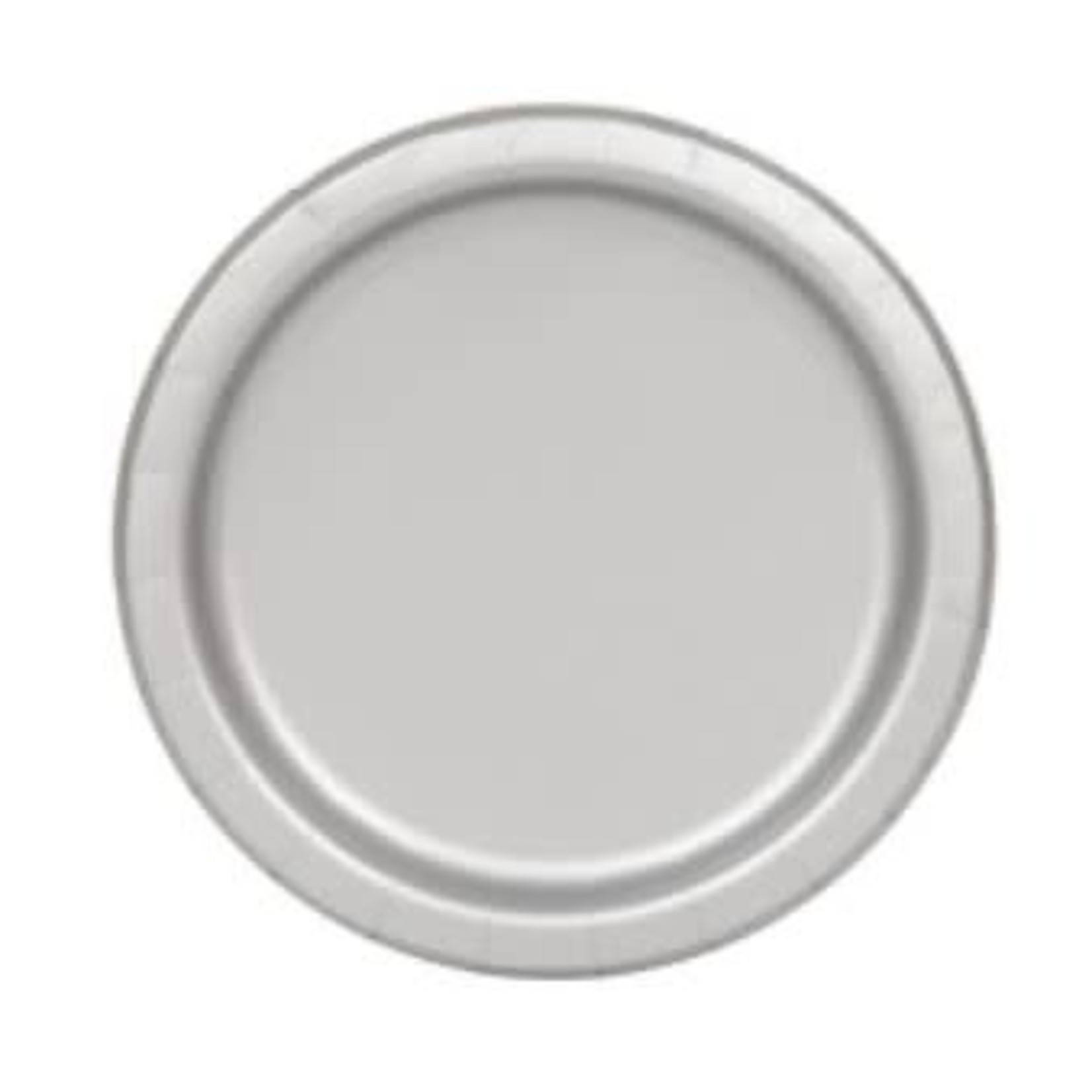 Silver Solid Round 7" Dessert Plates  20ct