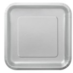 Silver Solid Square 9" Dinner Plates  14ct