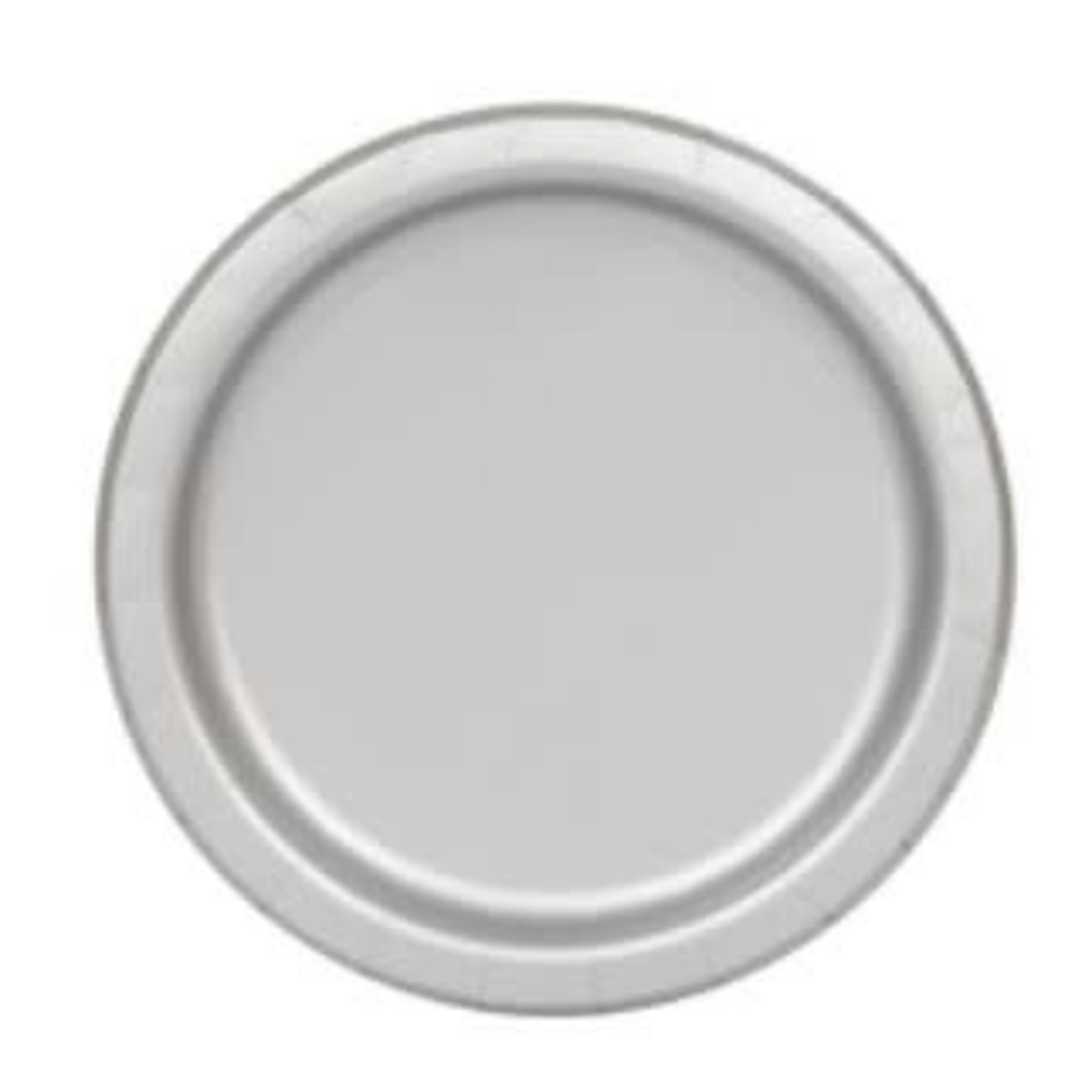 Silver Solid Round 9" Dinner Plates  16ct