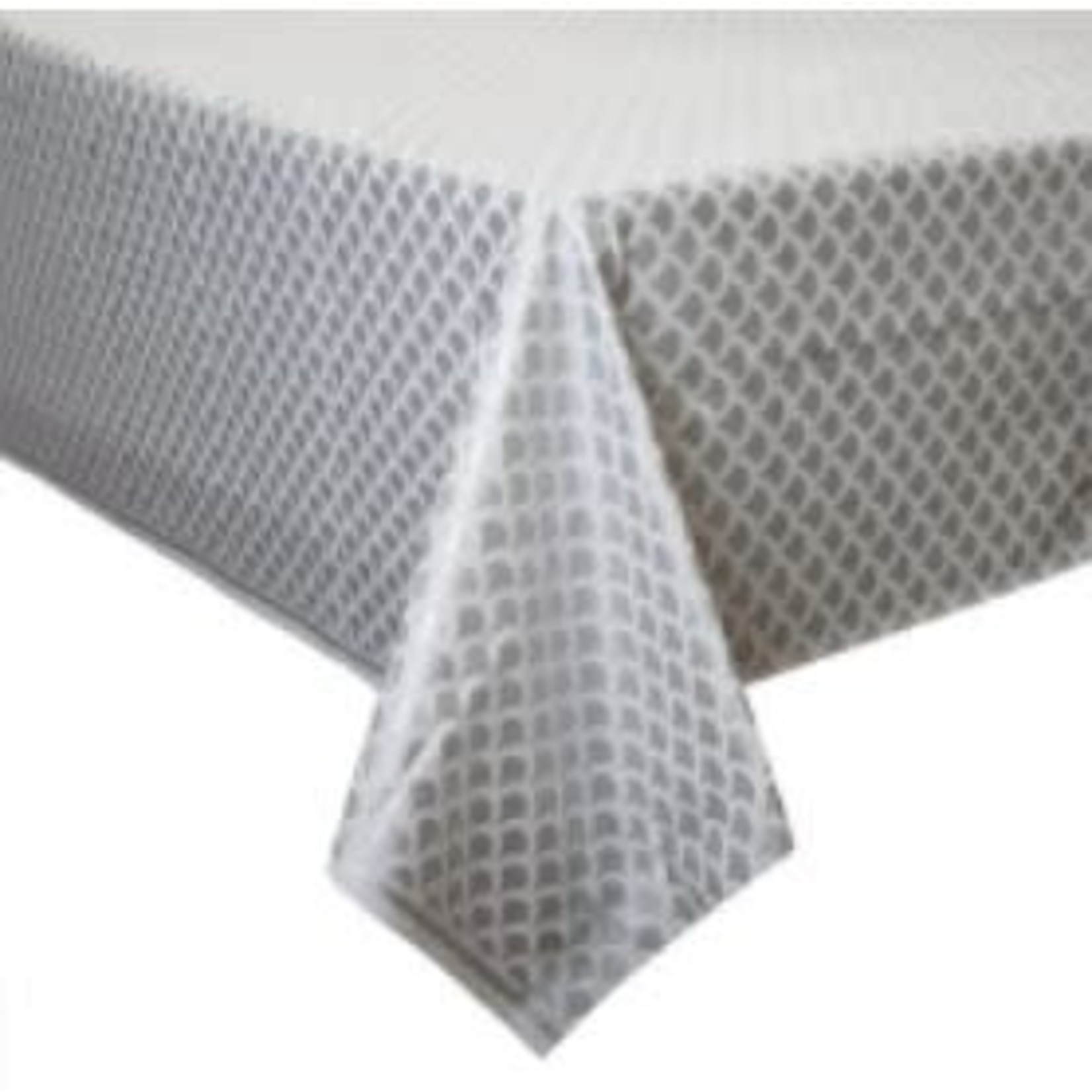Silver Scallop Rectangular Plastic Table Cover  54" x 108"