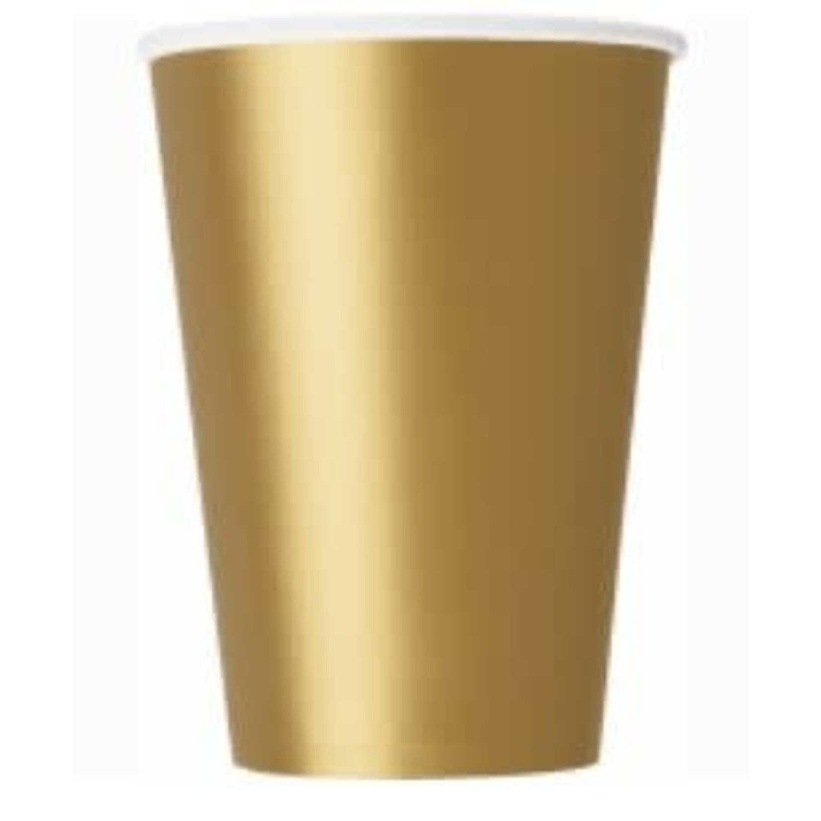 Gold Solid 9oz Paper Cups  14ct