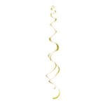 Gold Solid Hanging Swirl Decorations  8ct