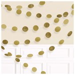 Round Glitter String Decorations - Gold