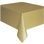 Gold Solid Rectangular Plastic Table Cover  54" x 108"