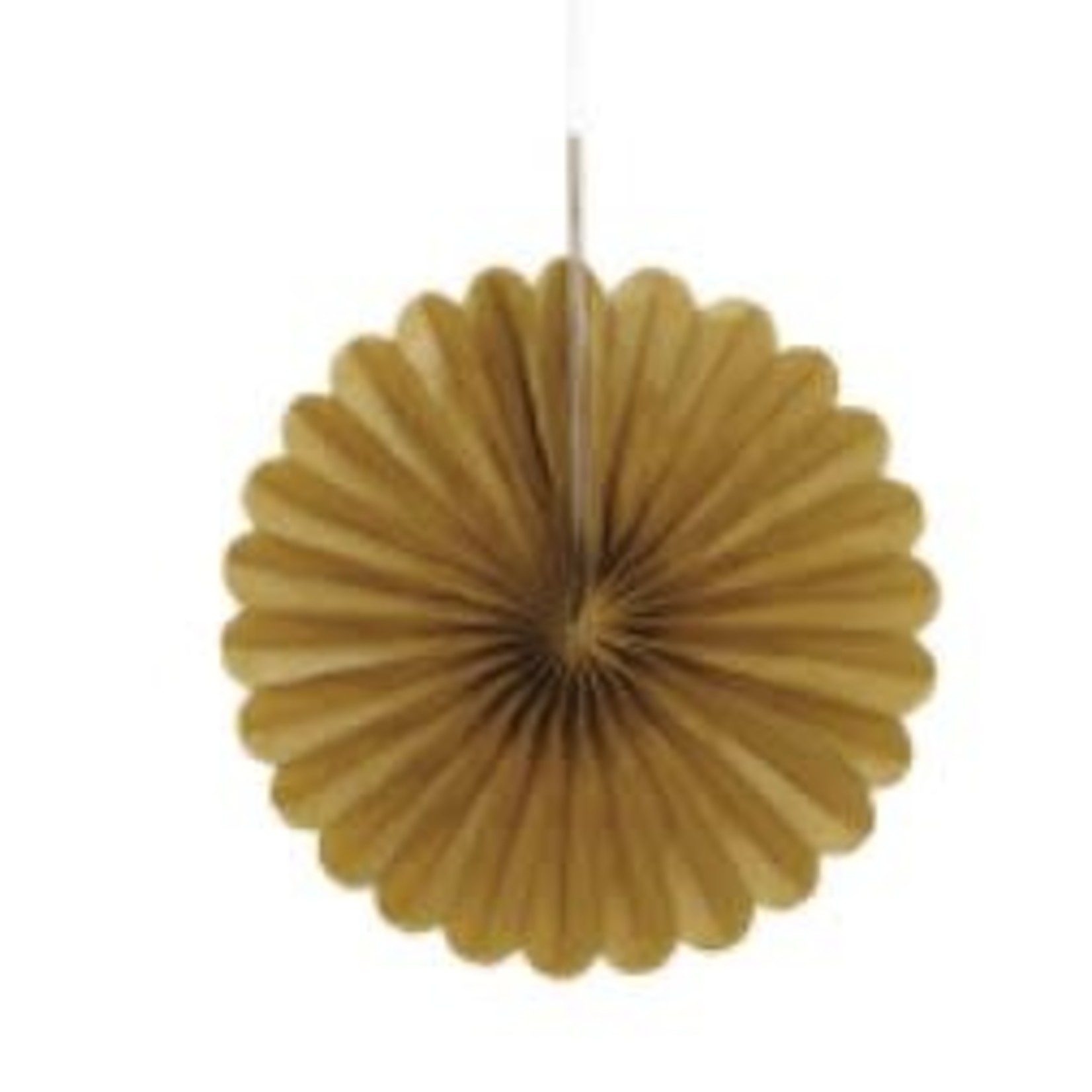 Gold Solid 6" Tissue Paper Fans  3ct