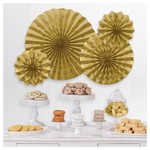 Glitter Paper Fans Gold