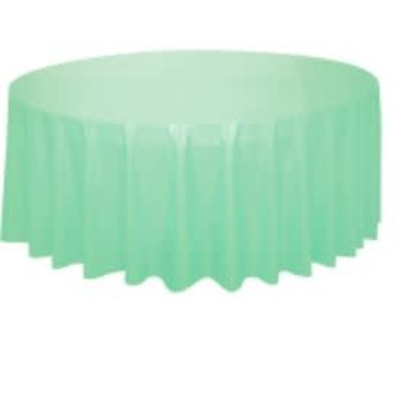 Mint Solid Round Plastic Table Cover  84"