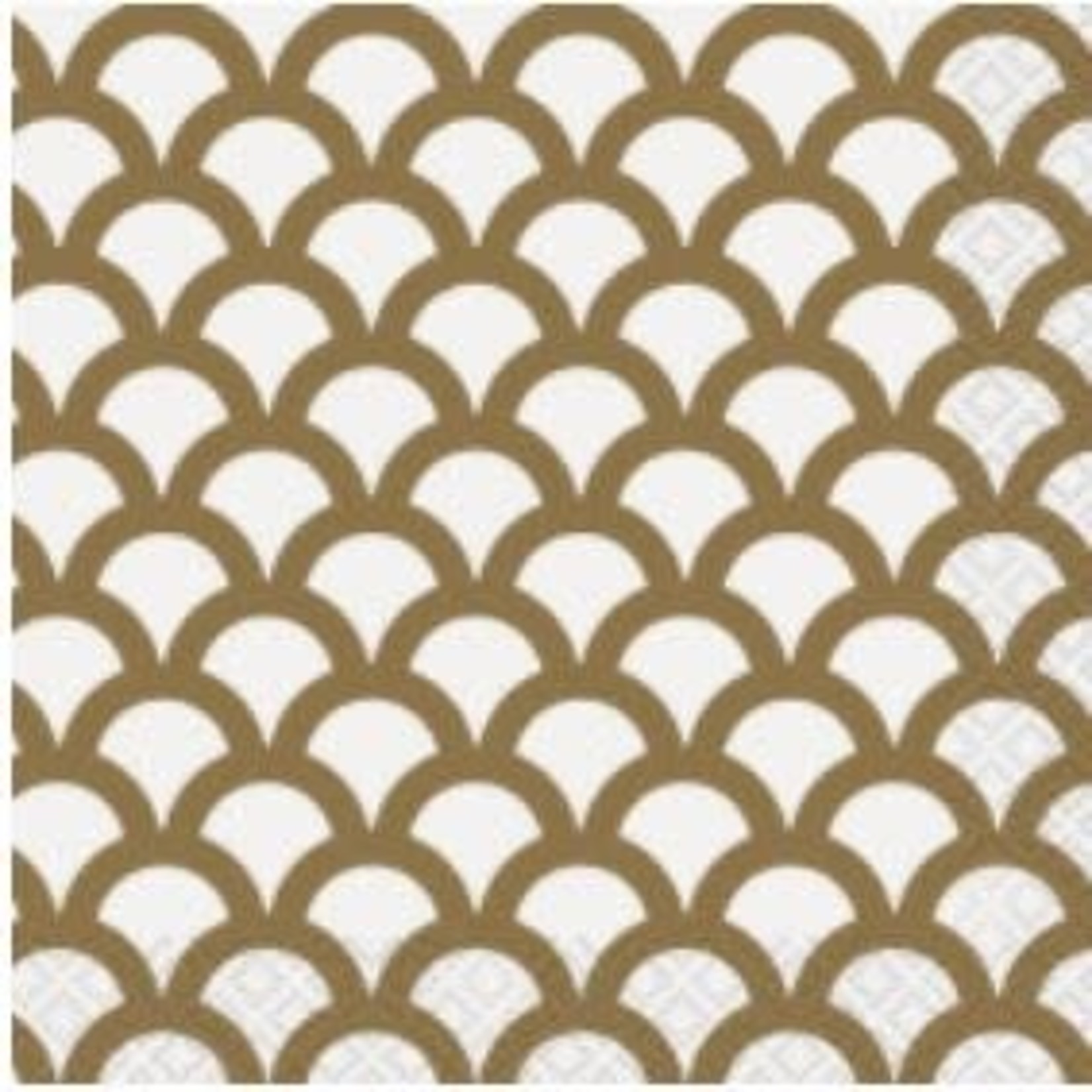 Gold Scallop Beverage Napkins  16ct