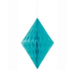 Caribbean Teal Diamond Tissue Paper Decoration  14"