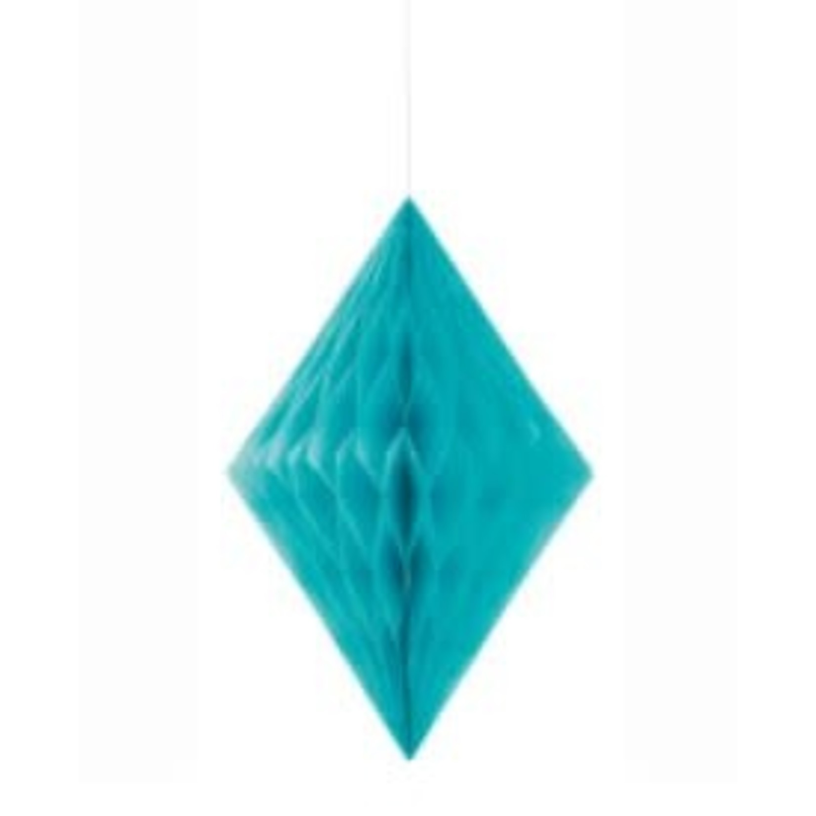 Caribbean Teal Diamond Tissue Paper Decoration  14"