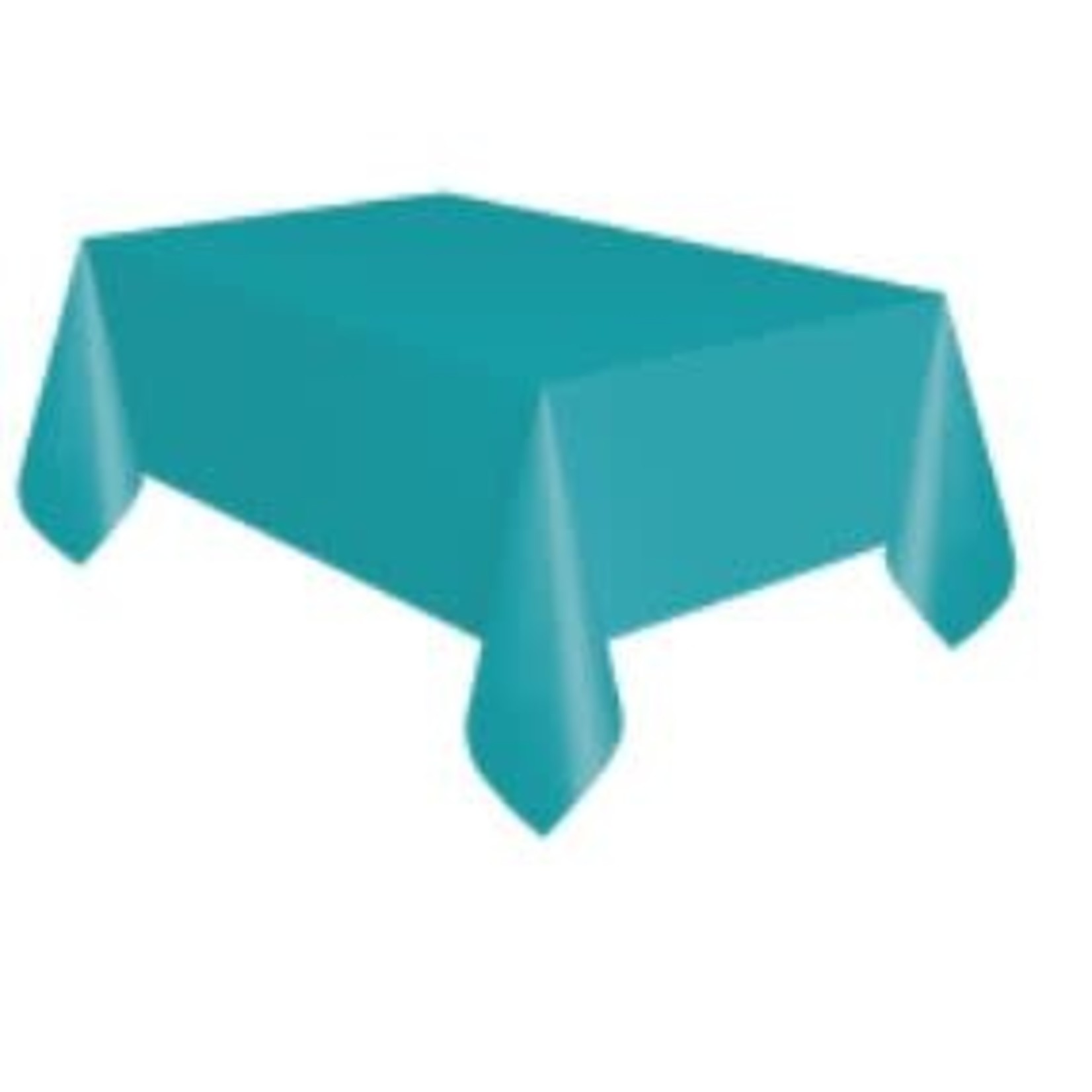 Caribbean Teal Solid Rectangular Plastic Table Cover  54" x 108"
