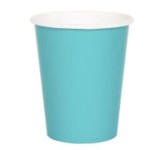 Caribbean Teal Solid 9oz Paper Cups  8ct