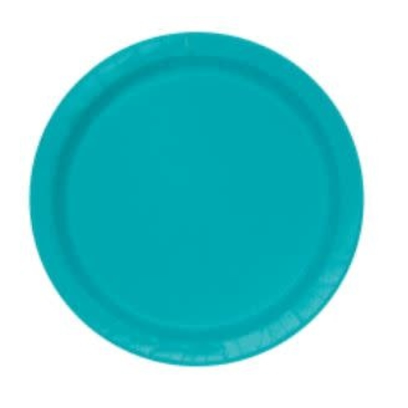 Caribbean Teal Solid Round 9" Dinner Plates  16ct