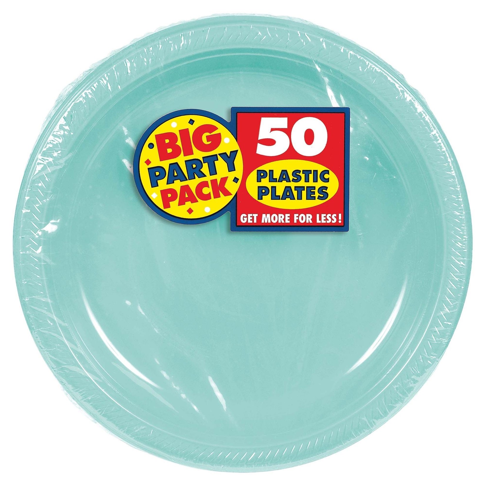 10" Round Plastic Plates, High Ct. - Robin's Egg Blue