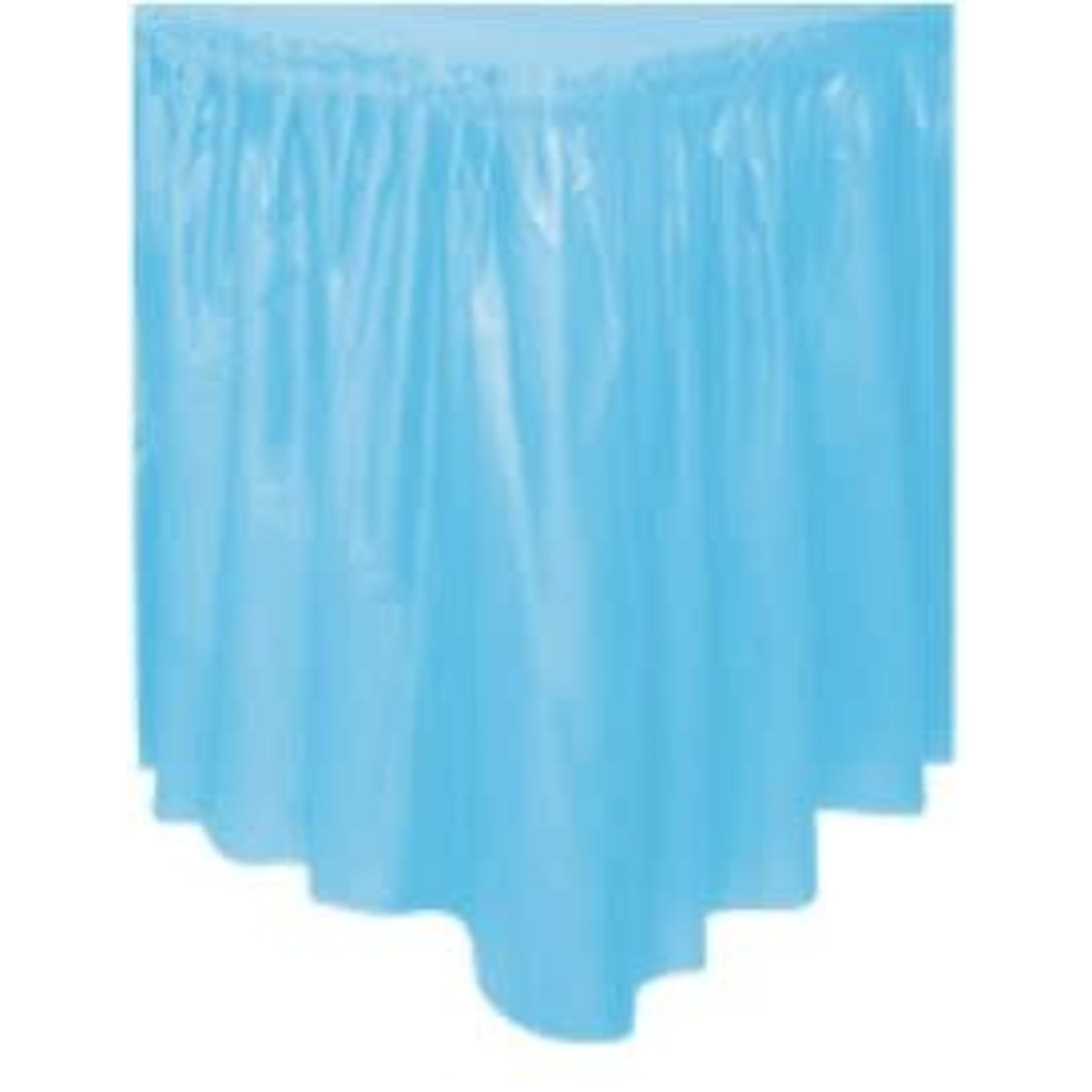 Powder Blue Solid Plastic Table Skirt  29"x14ft